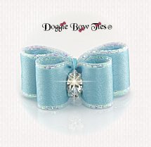 Dog Bow-DL Puppy, Iridescent Edge, Sky Blue