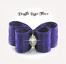 Dog Bow-DL Puppy, Rose Satin, Deep Purple