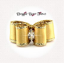Dog Bow-DL Puppy, Satin w/Gold Edge, Old Gold