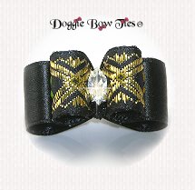 Dog Bow-Puppy Size, X Brocade, Black