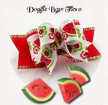 Dog Bows-Tiny Ties, Red, Summer Watermelon
