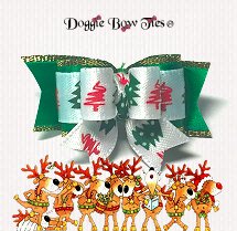 Dog Bow-Tiny Ties Holiday , Christmas Tree Scribbles