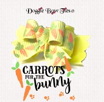Dog Bow-Tiny Ties Holiday -Easter Carrots for Bunny-Baby Mais