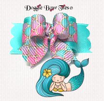 Dog Bow-Tiny Ties II-Tiffany Blue Mermaid