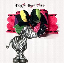 Dog Bow-Tiny Ties Rainbow Zebra