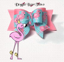 Dog Bow-Tiny Ties , Flamingo Blue