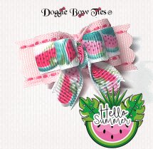 Dog Bows-Tiny Ties Pink Watermelon