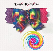 Dog Bow-Tiny Ties II, Rainbow Swirl