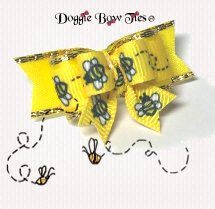 Dog Bow-Tiny Ties , Sunny Yellow Bumblebees
