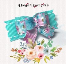 Dog Bows-Tiny Ties Watercolor Flowers