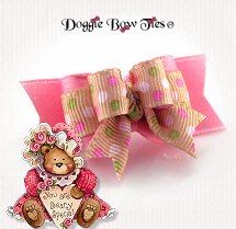 Dog Bow-Tiny Ties Dusty Pink Beary Sweet