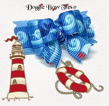 Dog Bow-Tiny Ties II, Blue Iris Over the Seas