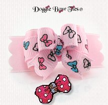 Dog Bow-Tiny Ties, Light Pink, Sprinkle of Bows