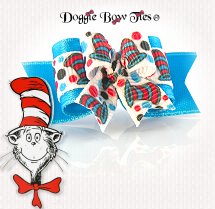 Dog Bow-Tiny Ties, Cat in the Hat