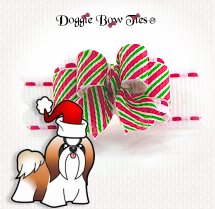 Dog Bow-Tiny Ties, Christmas, Pinstripe