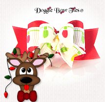 Dog Bow-Tiny Ties, Christmas, Tiny Lights