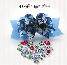 Dog Bow-Tiny Ties, Pale Blue Cornflowers