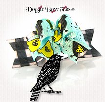 Dog Bow-Tiny Ties Country Black Crow