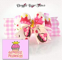 Dog Bow-Tiny Ties, Cupcake Princess