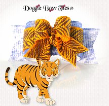 Dog Bow-Tiny Ties, Denim Tiger