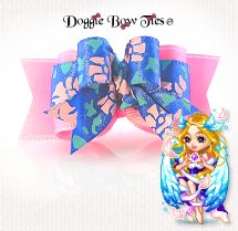 Dog Bow-Tiny Ties, Dreambow Pink and Vivid Blue