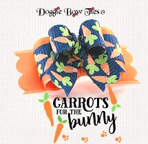 Dog Bow-Tiny Ties, Easter Carrots for Bunny