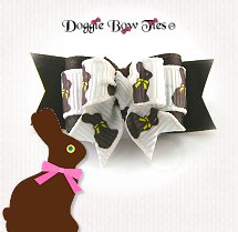 Dog Bow-Tiny Ties, Easter, Chocolate Bunny