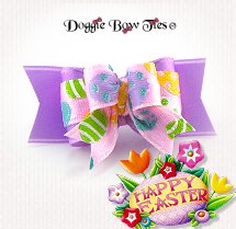 Dog Bow-Tiny Ties, Easter Egg, Lilac