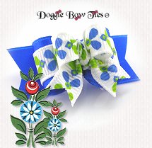 Dog Bow-Tiny Ties, Ultra Blue Folk Art