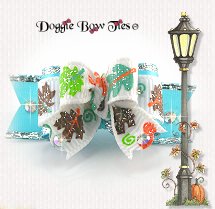 Dog Bow-Tiny Ties, Glitter Leaves, Crystals