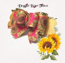 Dog Bow-Tiny Ties -Golden Sunflower