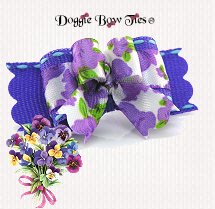 Dog Bow-Tiny Ties-Grappa Roses Saddle Stitch