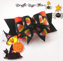 Dog Bow-Tiny Ties, Halloween, Candy Corn