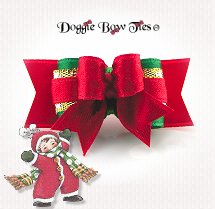 Dog Bow-Tiny Ties, Christmas Goldie