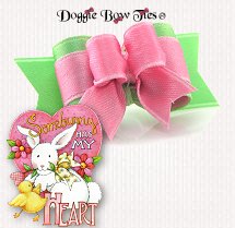 Dog Bow-Tiny Ties, Satin Easter Colors, Apple & Dusty Pink