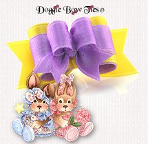 Dog Bow-Tiny Ties, Satin Easter Colors, Yellow & Lilac