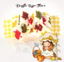 Dog Bow-Tiny Ties, Fall Leaves, Gingham