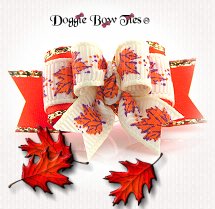 Dog Bow-Tiny Ties, Holiday, Fall Maple Leaves