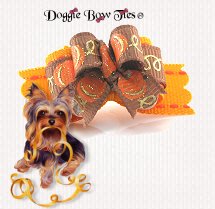 Dog Bow-Tiny Ties, Fall Pumpkins, Sable