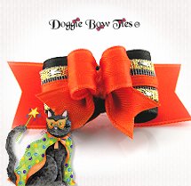 Dog Bow-Tiny Ties, Halloween, Goldie