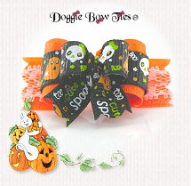 Dog Bows-Tiny Ties, Halloween Too Cute Spook w/Lace