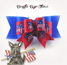 Dog Bow-Tiny Ties, Patriotic Stars