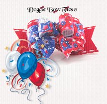 Dog Bows-Tiny Ties, Patriotic Tie Dye Stars