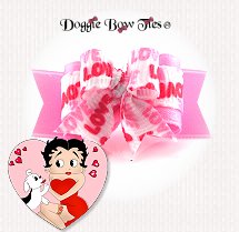 Dog Bow-Tiny Ties Holiday, Valentines Day, Love Pink