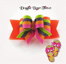 Dog Bow-Tiny Ties, Hot Stripes, Orange