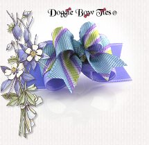 Dog Bow-Tiny Ties, Iris Diagonal Stripes