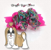 Dog Bow-Tiny Ties, Jewels, Teal