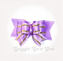 Dog Bow-Tiny Ties, Lilac Gold Thread
