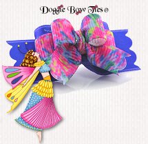 Dog Bows-Tiny Ties, Grappa Floral Hibiscus Iris