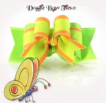 Dog Bow-Tiny Ties, Lollipop Lime and Orange